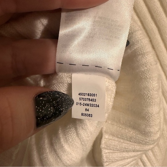 WHBM Ribbed Sweetheart Neck Pullover Sweater White size Large - Picture 7 of 9